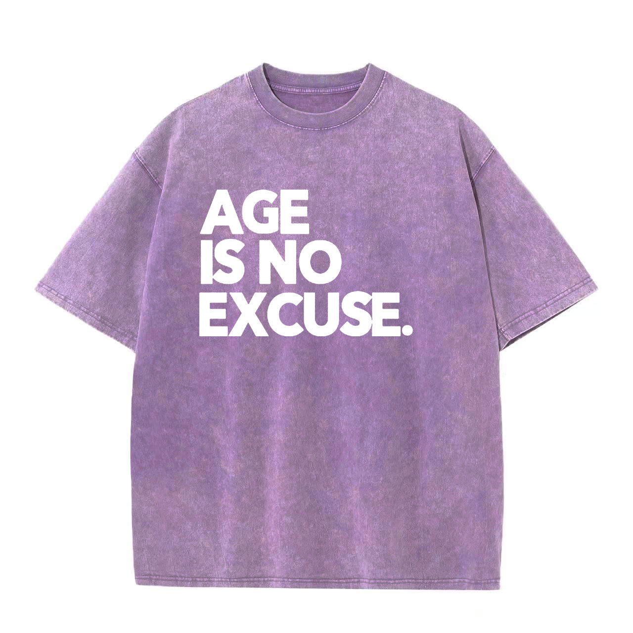 Age Is No Excuse Printed Oversize Washed T-Shirt Image - 3