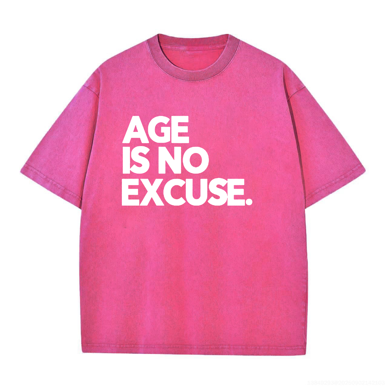 Age Is No Excuse Printed Oversize Washed T-Shirt Image - 4