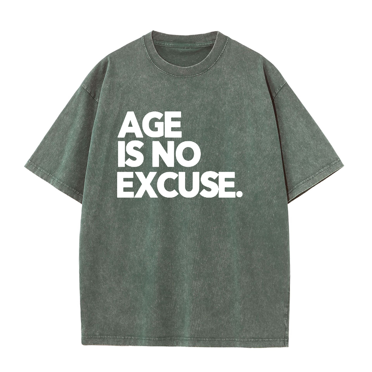 Age Is No Excuse Printed Oversize Washed T-Shirt Image - 5