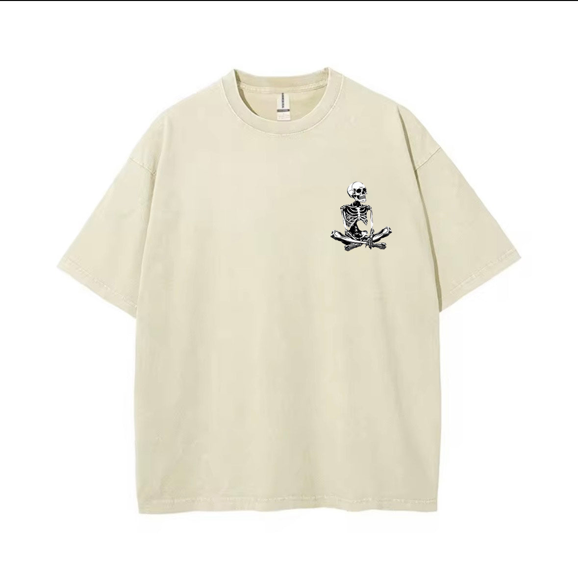 Floral Skeleton Heritage Graphic Printed Unisex Washed T-Shirt Image - 6