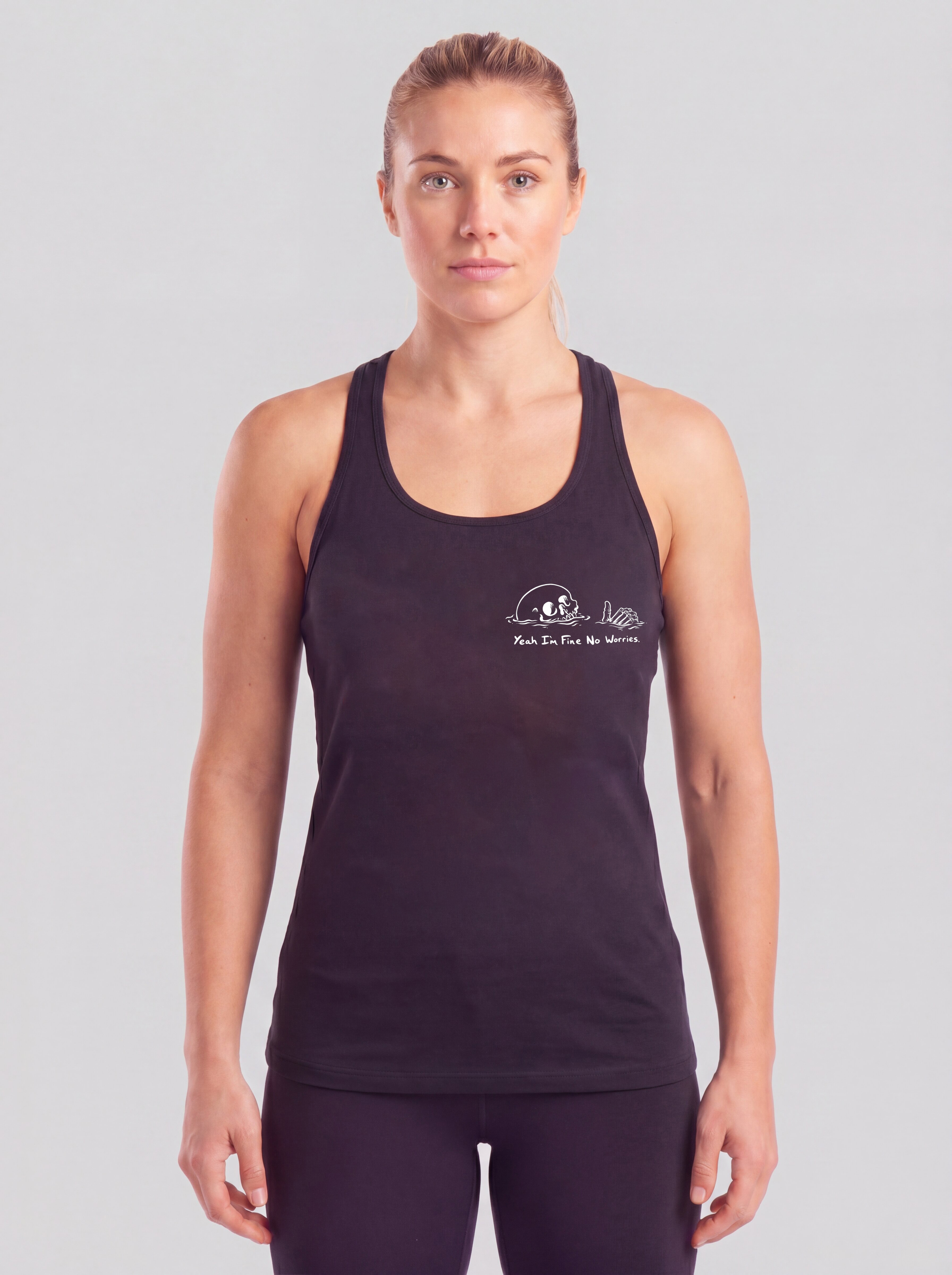 I'm Fine Printed Racerback Tank Tops Image - 3