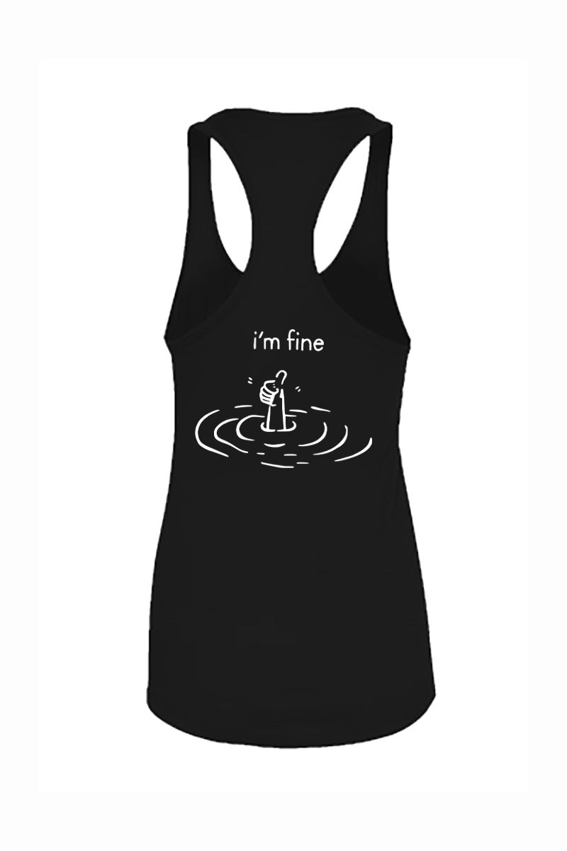 I'm Fine Printed Racerback Tank Tops Image - 1