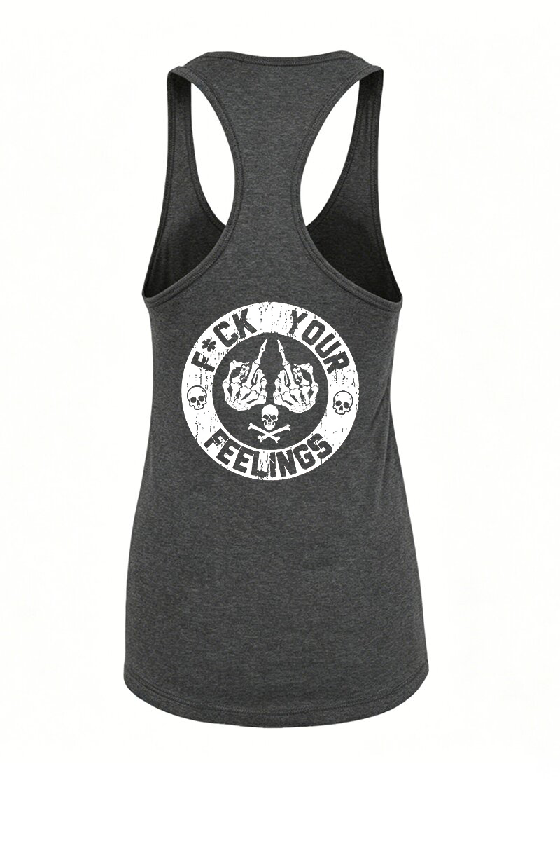 F*ck Your Feelings Printed Racerback Tank Tops Image - 5