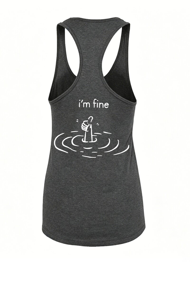 I'm Fine Printed Racerback Tank Tops Image - 5