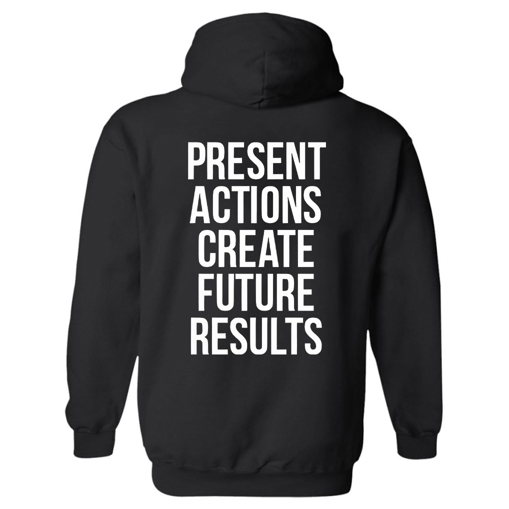 Present Actions Create Future Results Printed Women's Hoodie-traneing