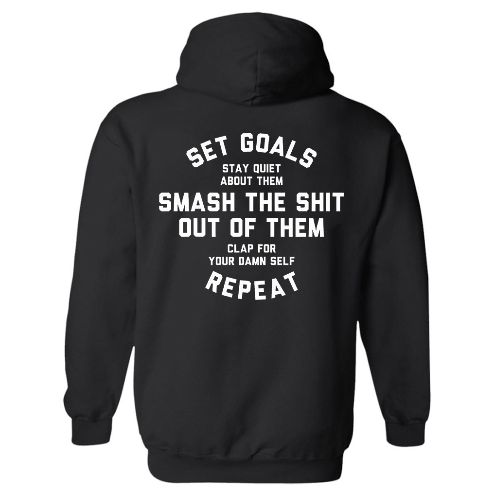 Set Goals Stay Quiet Printed Women's Hoodie-traneing
