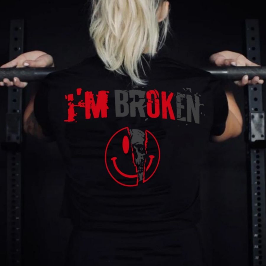 Vintage I'm Broken Skull Women's Monogram T-shirt