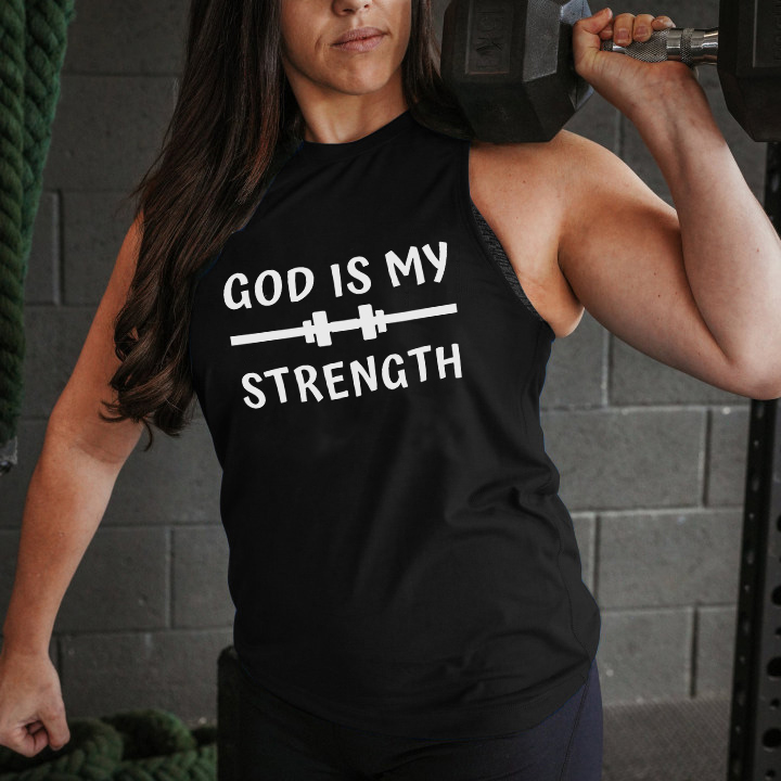 God Is My Strength Print Women's Vest