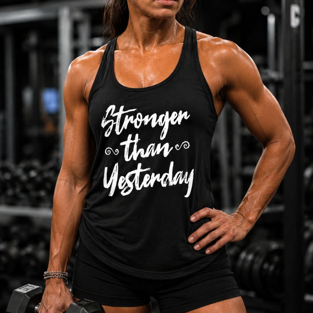 Stronger Than Yesterday  Printed Women's Tank Top