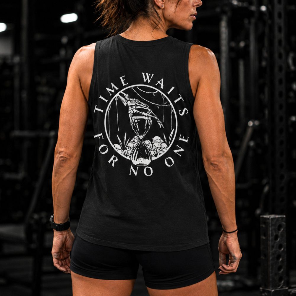 Time Waits For No One Printed Women's Vest