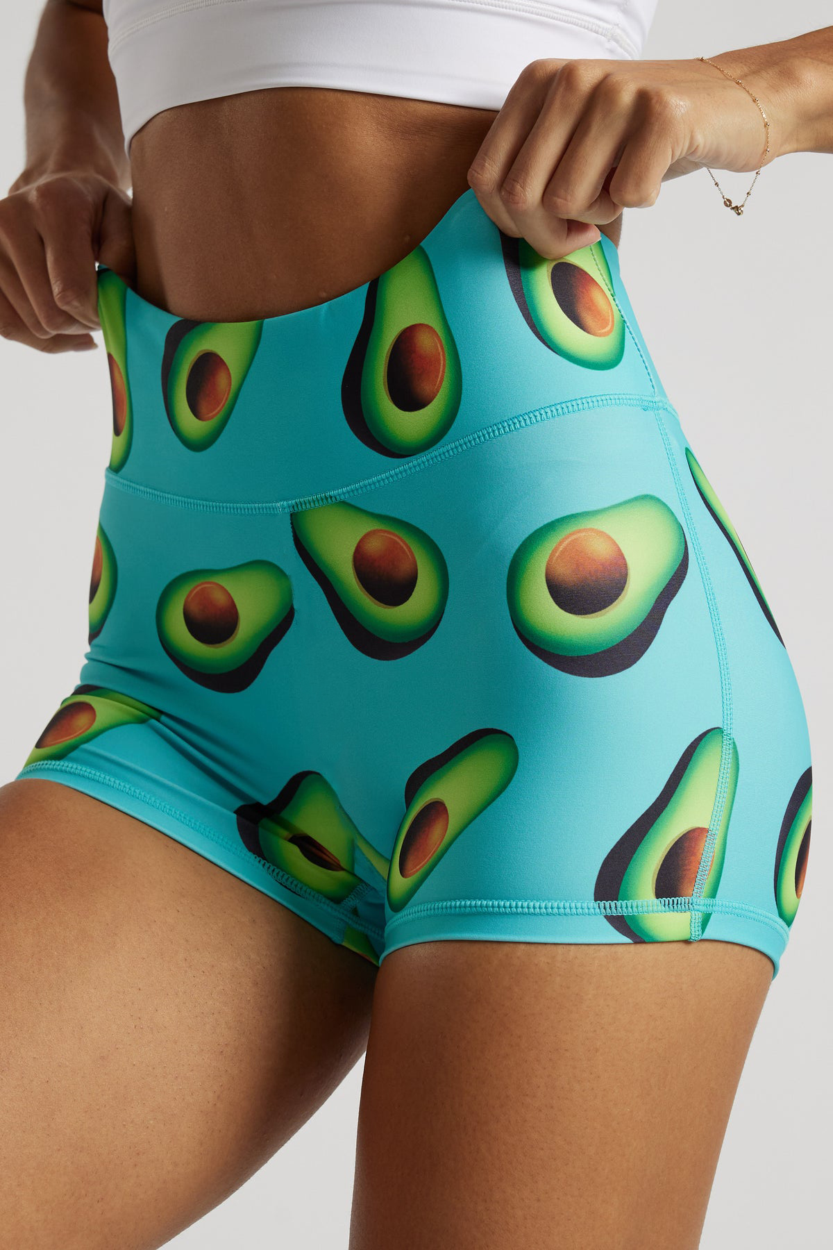 Avocado Print Yoga Women Summer Athletic Fitness Shorts