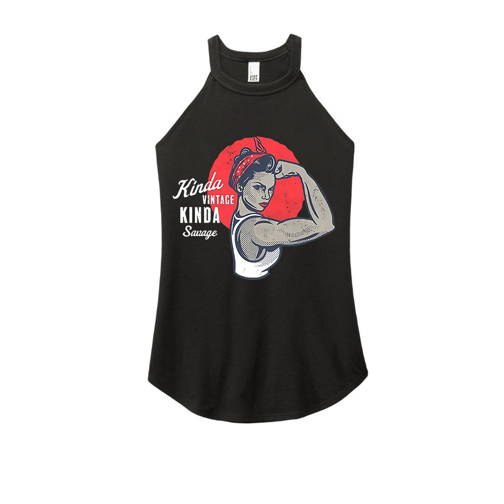 Kinda Vintage Kinda Savage Printed Yoga Tank Tops