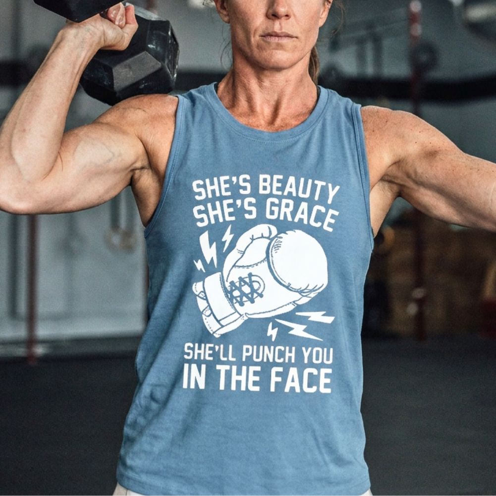She's Beauty She's Grace Printed Women's Vest