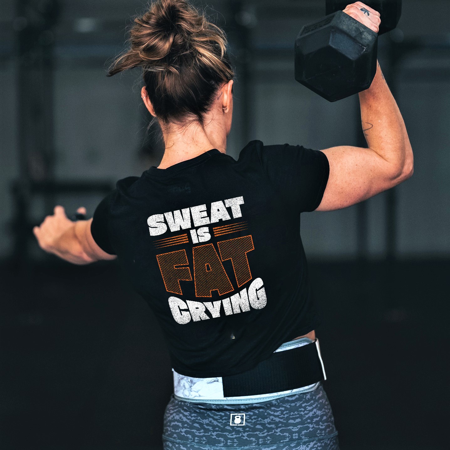 Sweat Is Fat Crying Printed Women's T-shirt-traneing