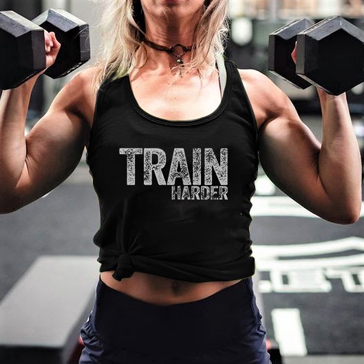 Train Harder Printed Women's Tank Top