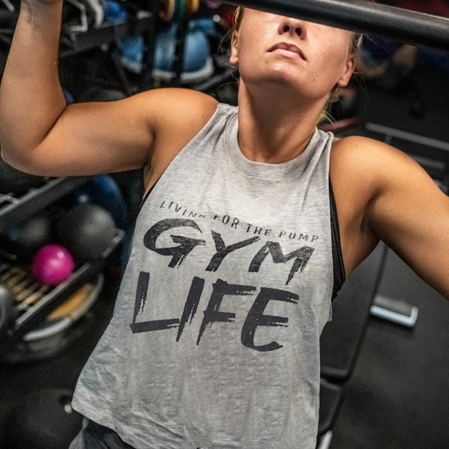 Living For The Pump Gym Life Printed Women's Crop Top