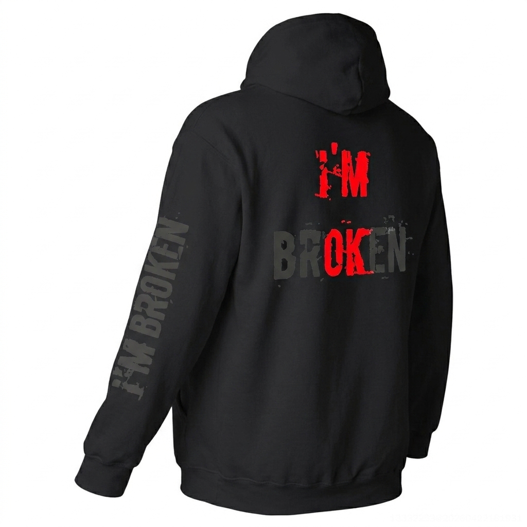  I'm Broken Printed Women's Sleeveless Hoodie