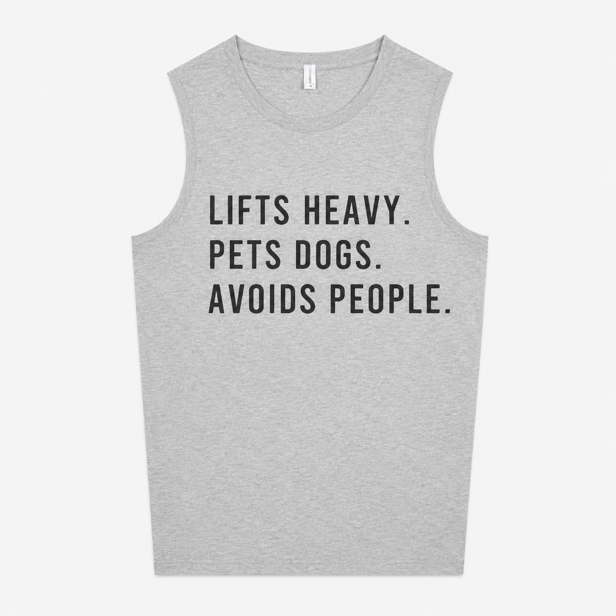 Lifts Heavy. Pets Dogs. Avoids People Print Women's Vest