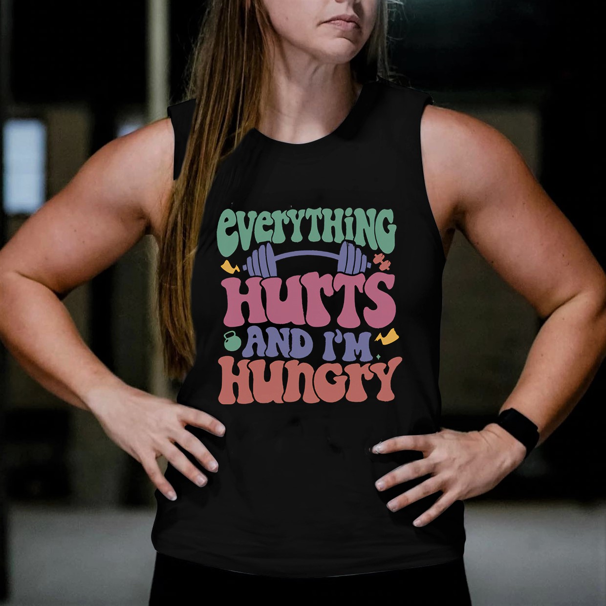 Everything Hurts And I'm Hungry Print Women's Vest