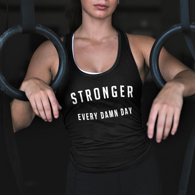Stronger Every Damn Day Printed Women's Tank Top