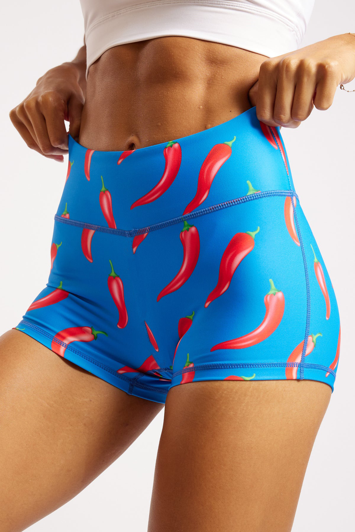 Chilli Print Women Summer Athletic Fitness Shorts