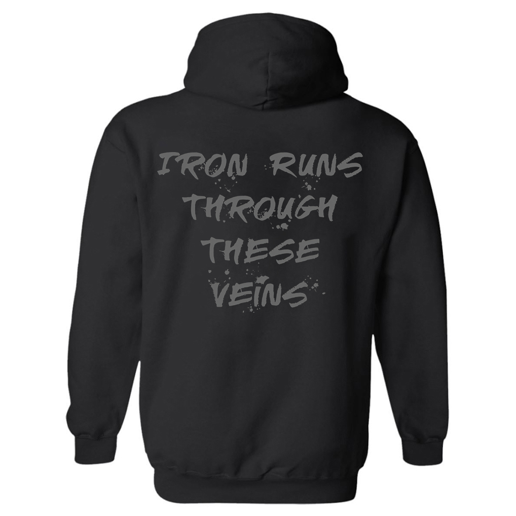 Iron Runs Through These Veins Printed Women's Hoodie-traneing
