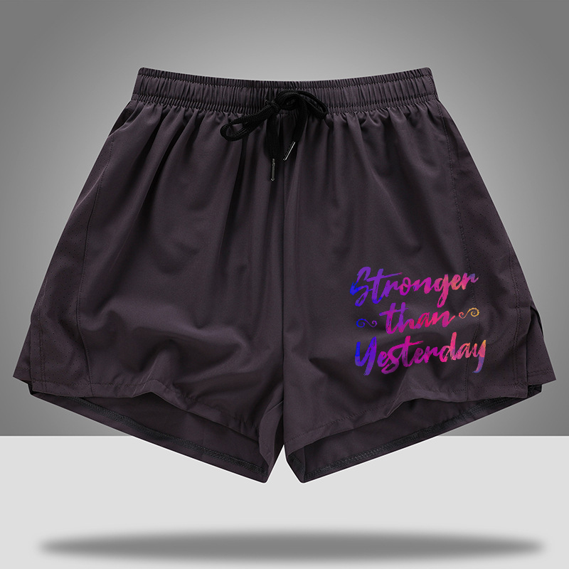 Stronger Than Yesterday Printed Casual Women's Shorts-traneing