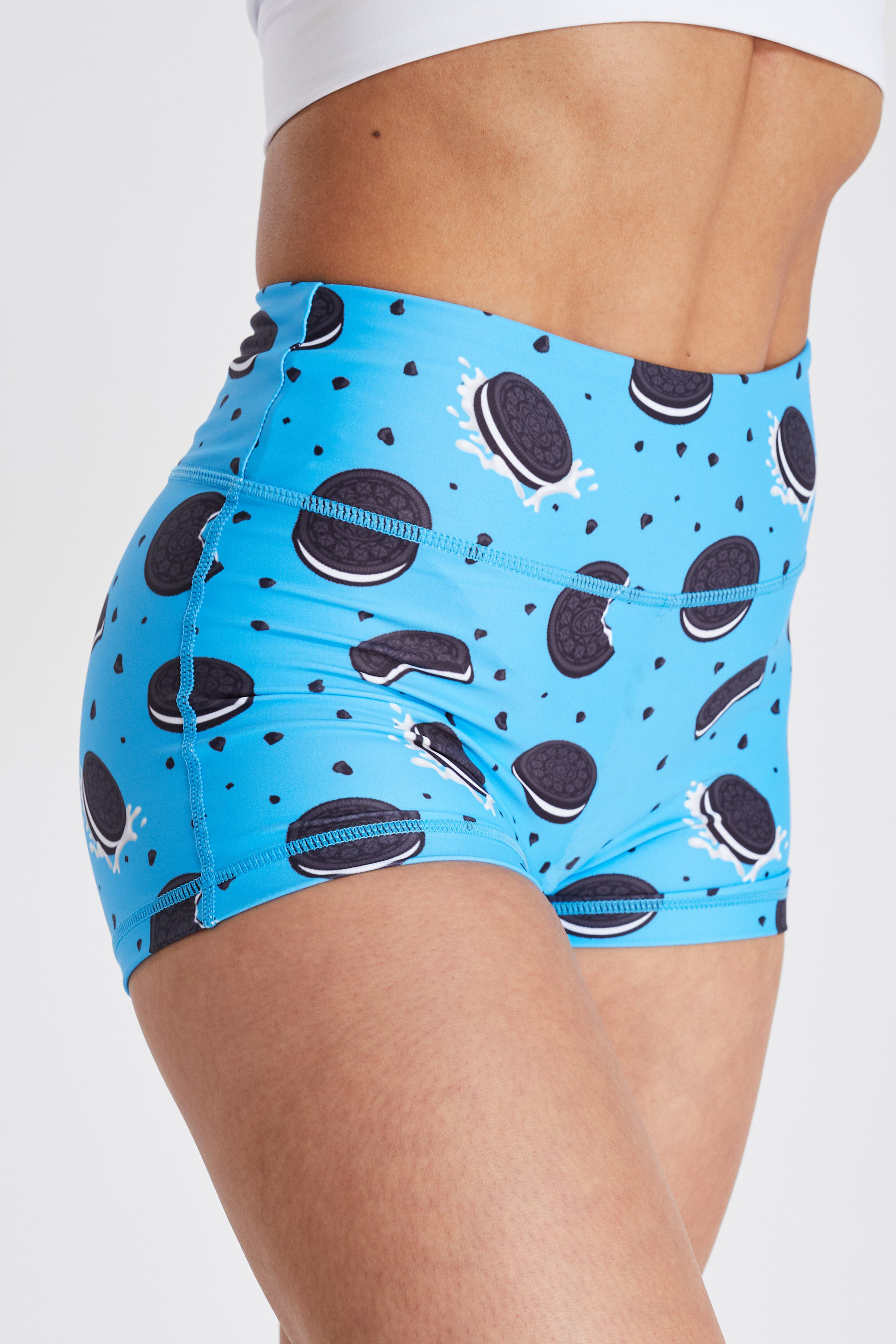 Oreo Cookies Print Yoga Women Summer Athletic Fitness Shorts