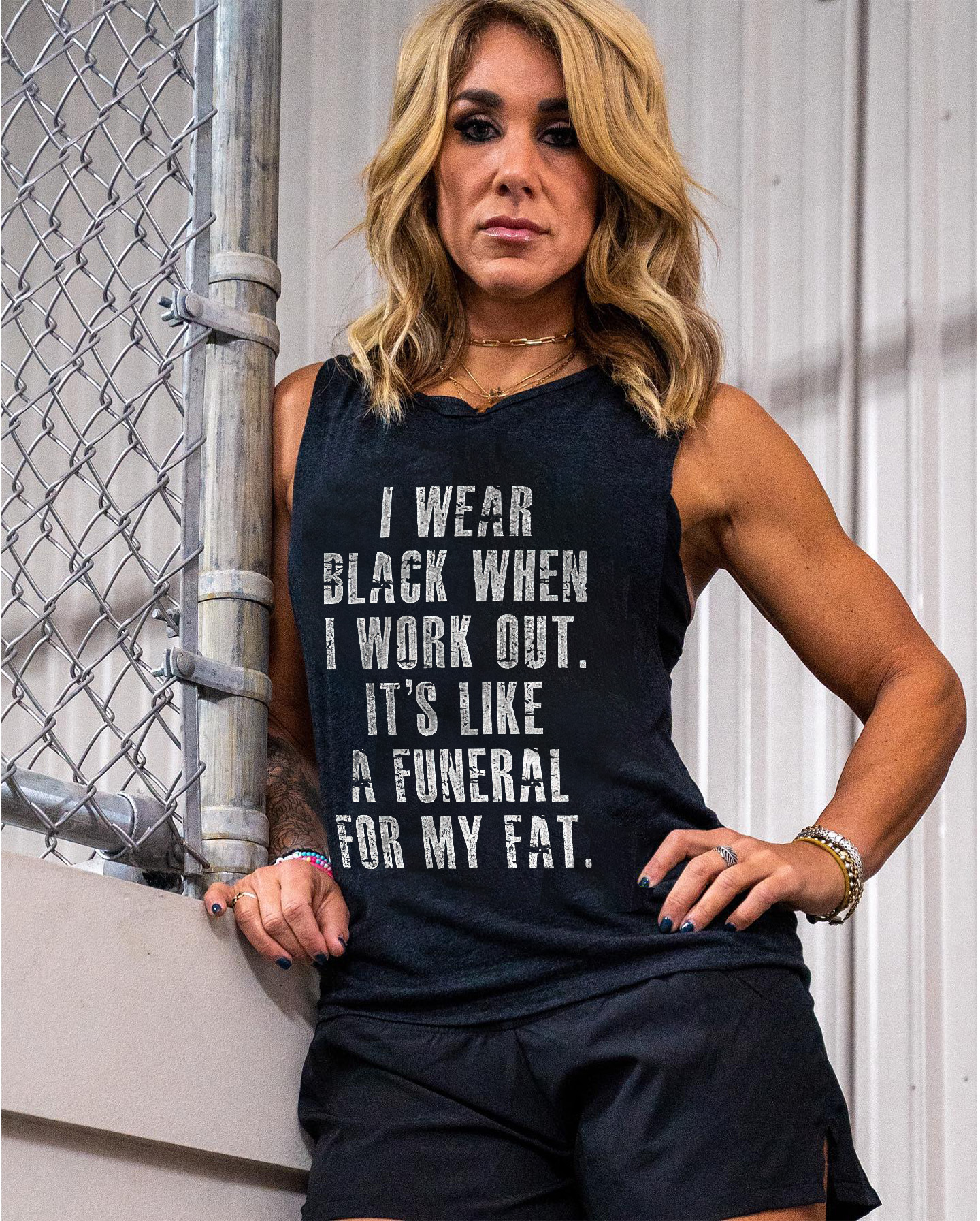I Wear Black When I Work Out Print Women's Vest