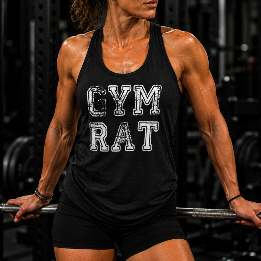 Gym Rat Printed Racerback Tank Tops