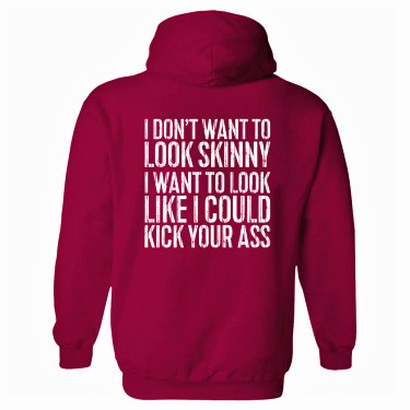 I Don't Want To Look Skinny Funny Printed Unisex Heavyweight Hoodie with Drawstring
