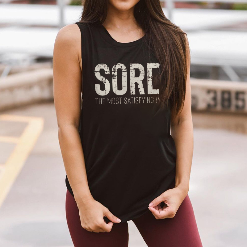 Sore The Most Satisying Pain Printed Women's Vest