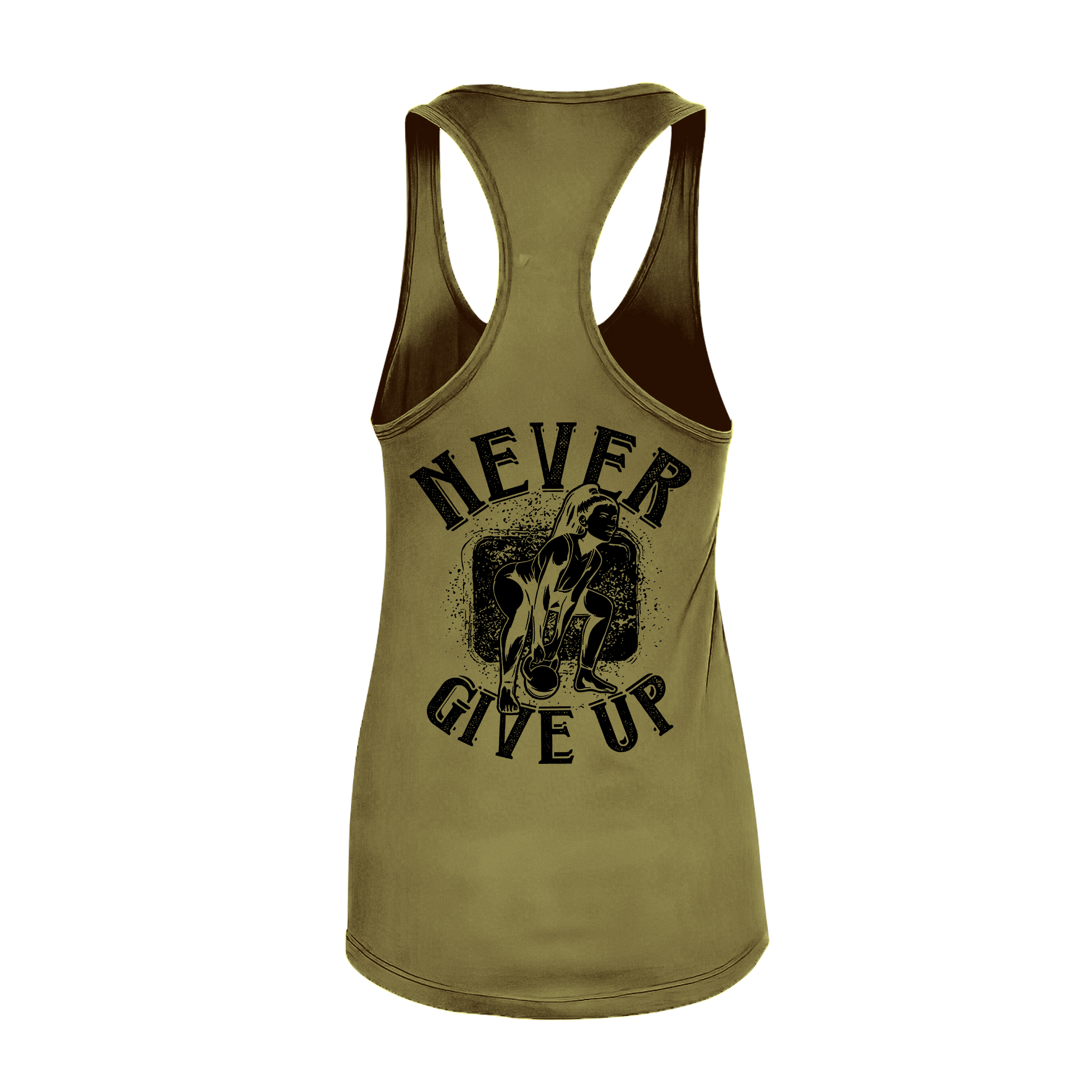 Never Give Up Printed Women's Tank Top