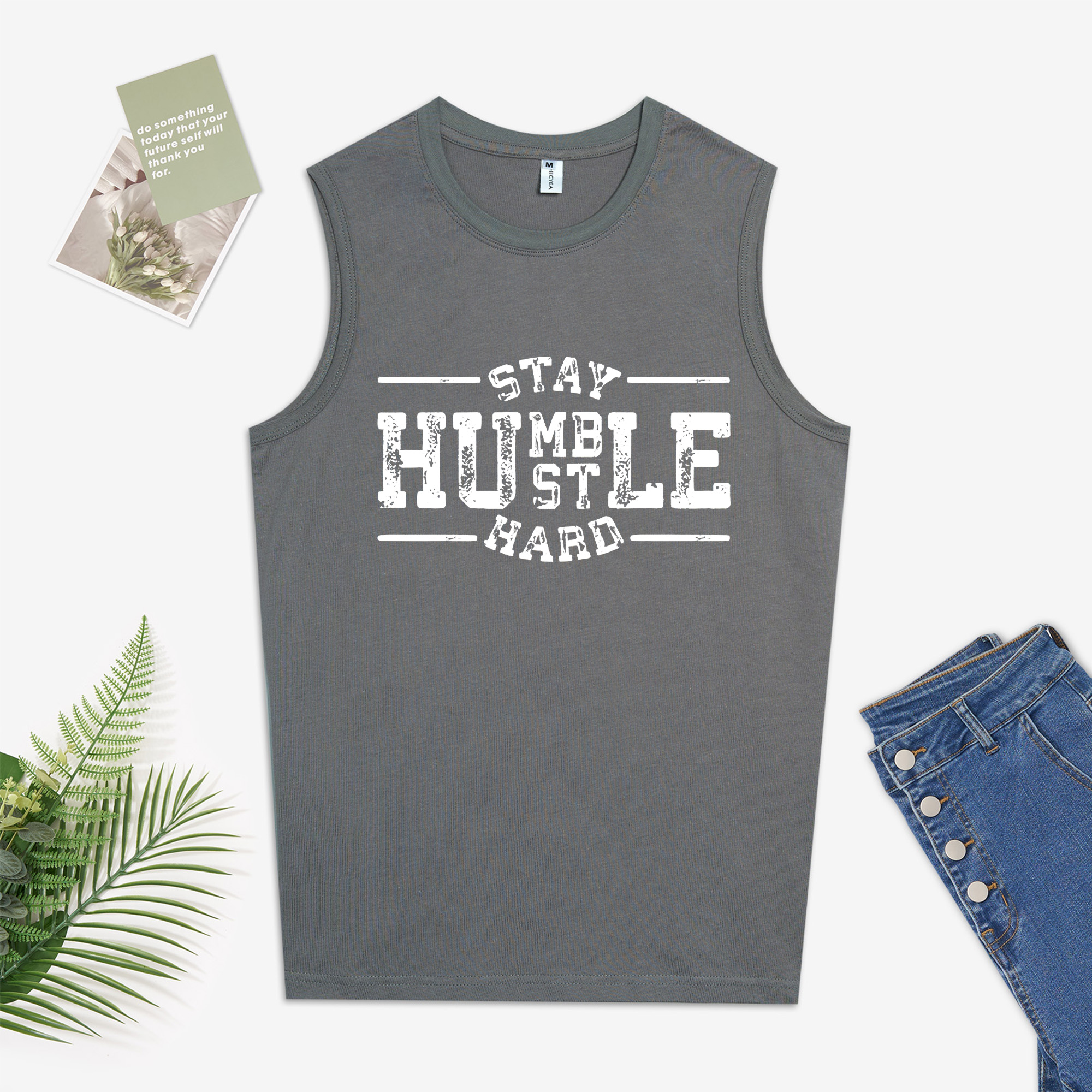 Stay Humble Hustle Hard Printed Women's Vest