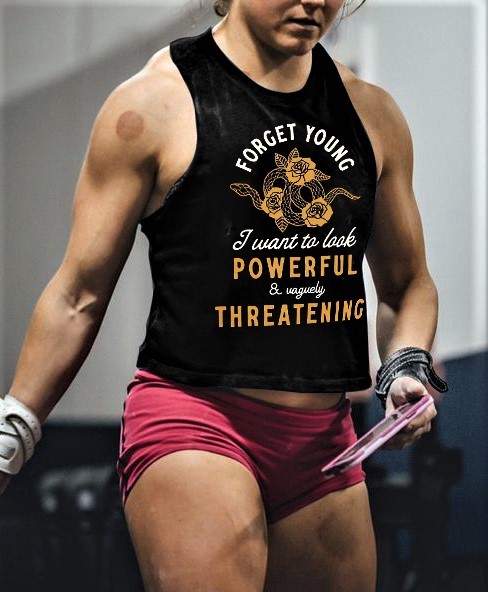 Forget Young I Want To Look Powerful Printed Women's Crop Top 