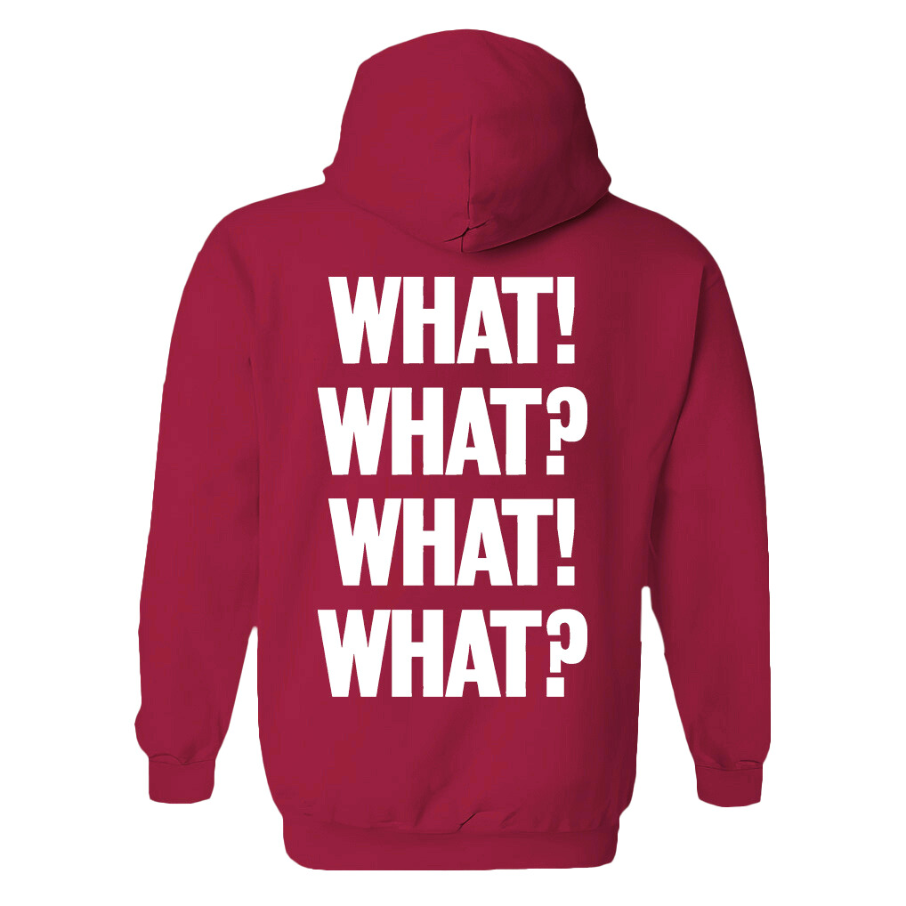 What! What? Printed Women's Heavyweight Hoodie with Drawstring-traneing