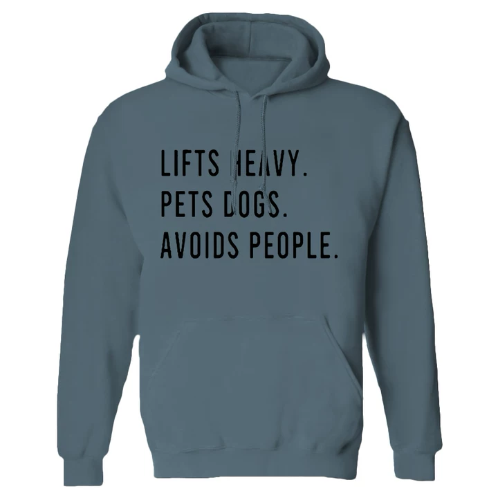 Lifts Heavy Pets Dogs Printed Women's Heavyweight Hoodie with Drawstring