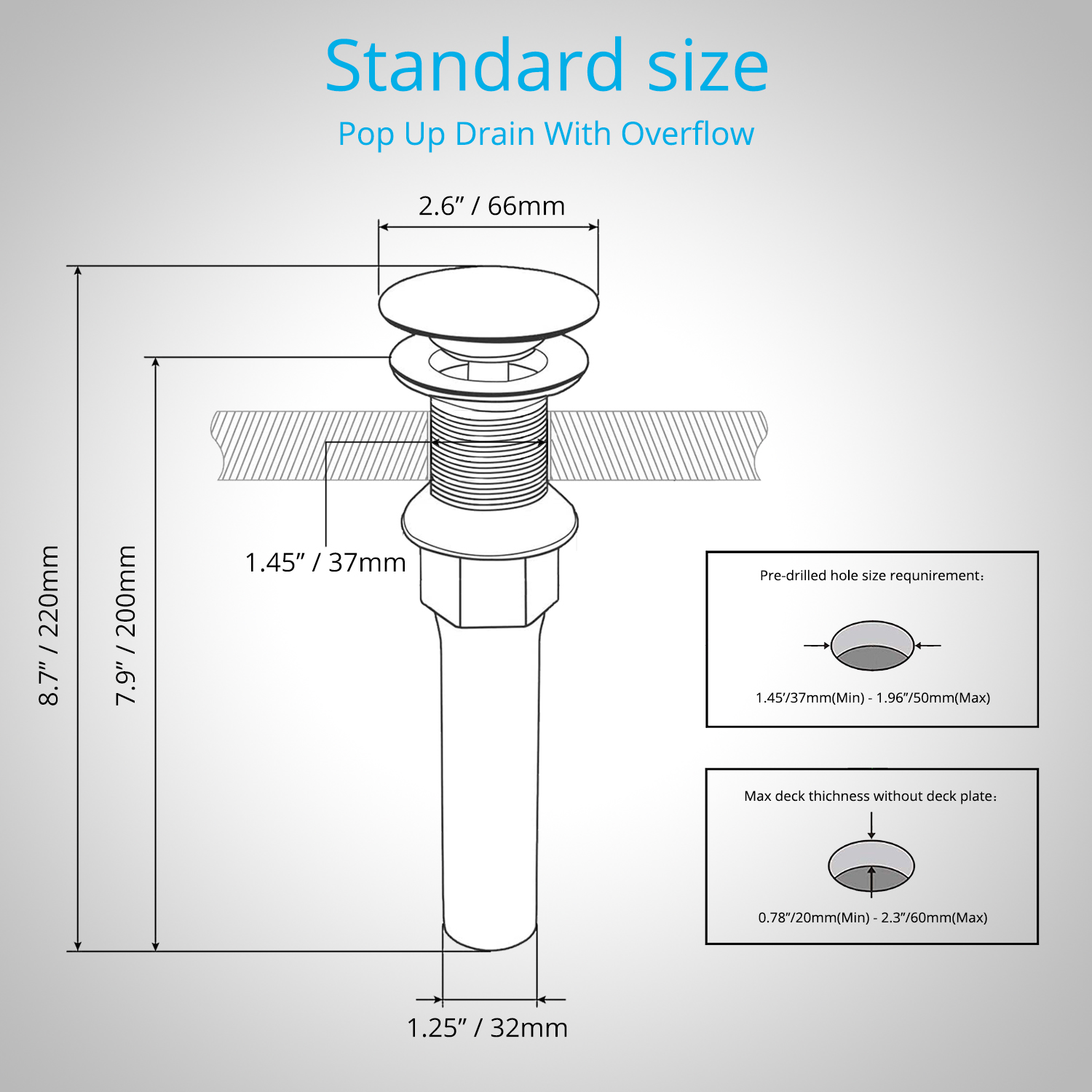 Sink Drain, Bathroom Vessel Vanity Sink Pop Up Drain – Wovier drian w1 - 9