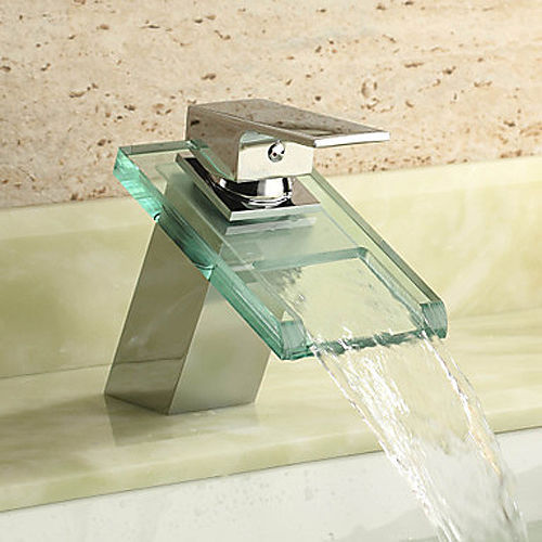 Wovier Bathroom Sink Faucet with Supply Hose,Single Handle Single Hole Glass Faucet W81100