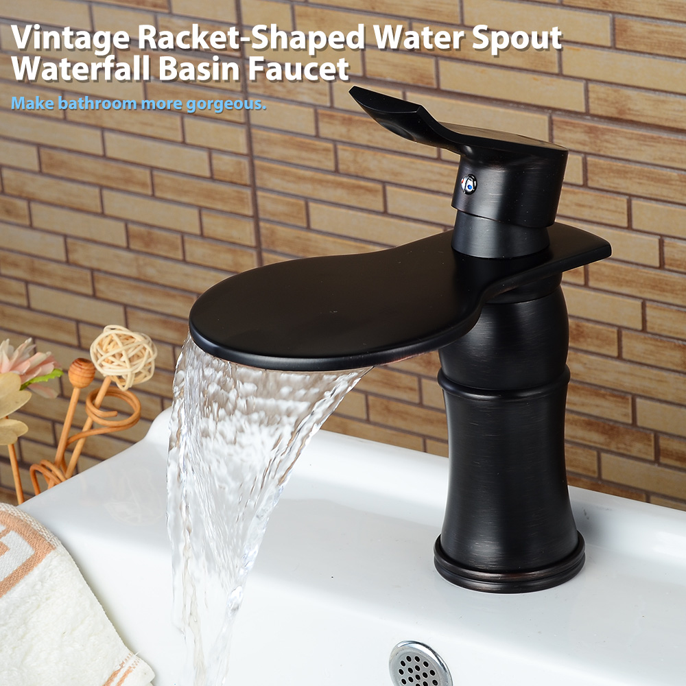 Wovier Bathroom Sink Faucet with Supply Hose,Single Handle Single Hole Lavatory Faucet W8365-2