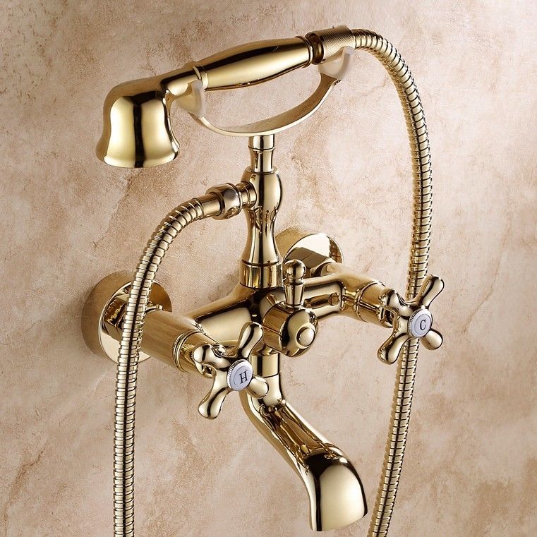 Wovier Waterfall Wall Mounted Waterfall Tub Filler with Hand Shower W8715