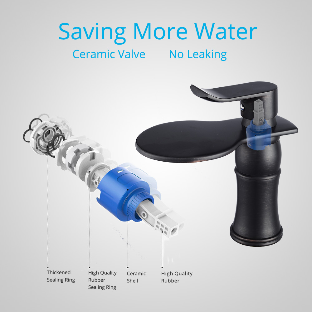 Wovier Bathroom Sink Faucet with Supply Hose,Single Handle Single Hole Lavatory Faucet W8365-4