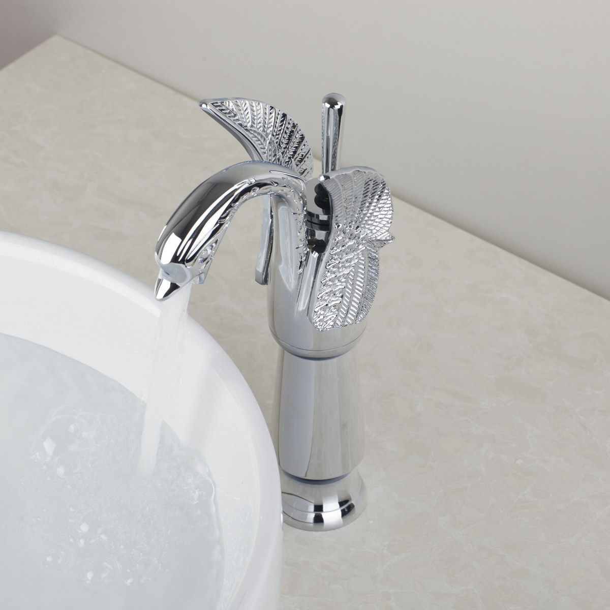 Wovier Phoenix Waterfall Vessel Faucet,Single Handle Single Hole Bathroom Faucet W8337-16