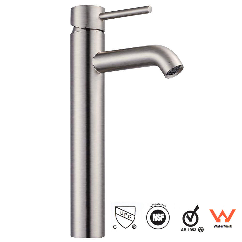 Wovier Vessel Faucet with Supply Hose,Single Handle Single Hole Bathroom Faucet W8353-2