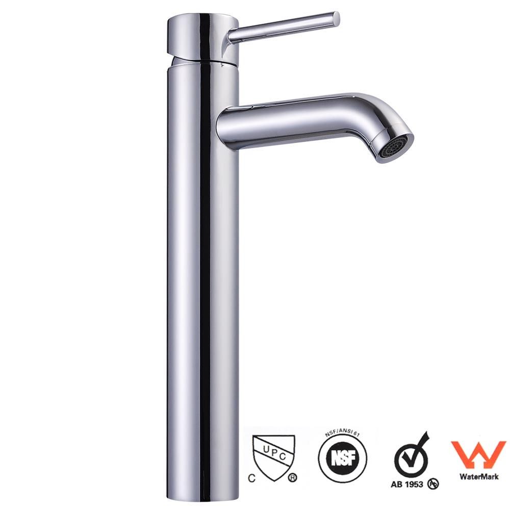 Wovier Vessel Faucet with Supply Hose,Single Handle Single Hole Bathroom Faucet W8353-4
