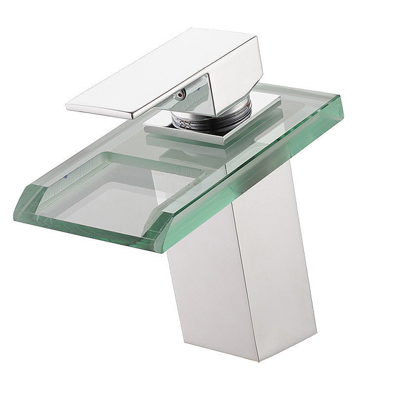 Wovier Bathroom Sink Faucet with Supply Hose,Single Handle Single Hole Glass Faucet W81100