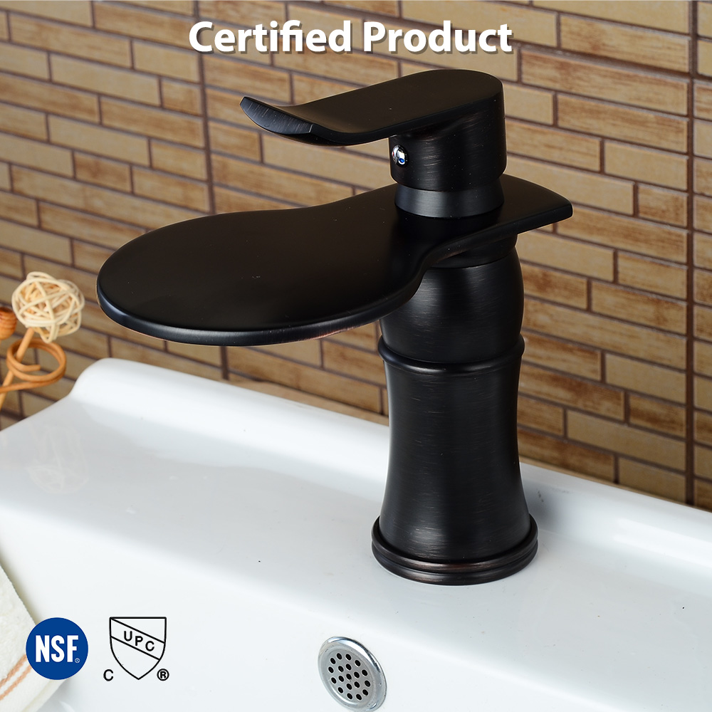 Wovier Bathroom Sink Faucet with Supply Hose,Single Handle Single Hole Lavatory Faucet W8365-5