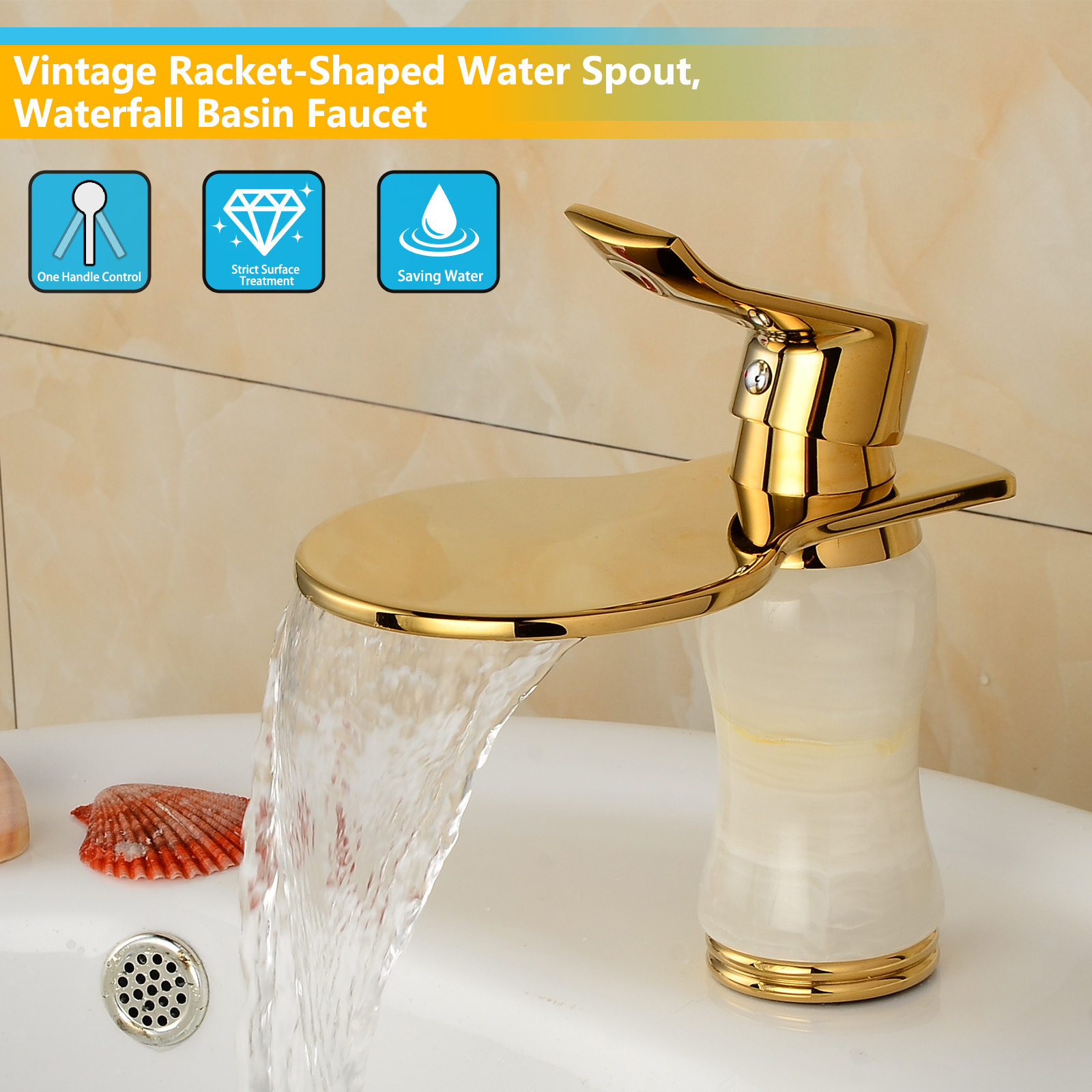 Wovier Bathroom Sink Faucet with Supply Hose,Single Handle Single Hole Lavatory Faucet W8365-8