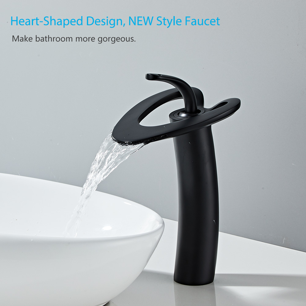 Wovier Waterfall Vessel Faucet,Single Handle Single Hole Vessel Bathroom Faucet - 8253-8