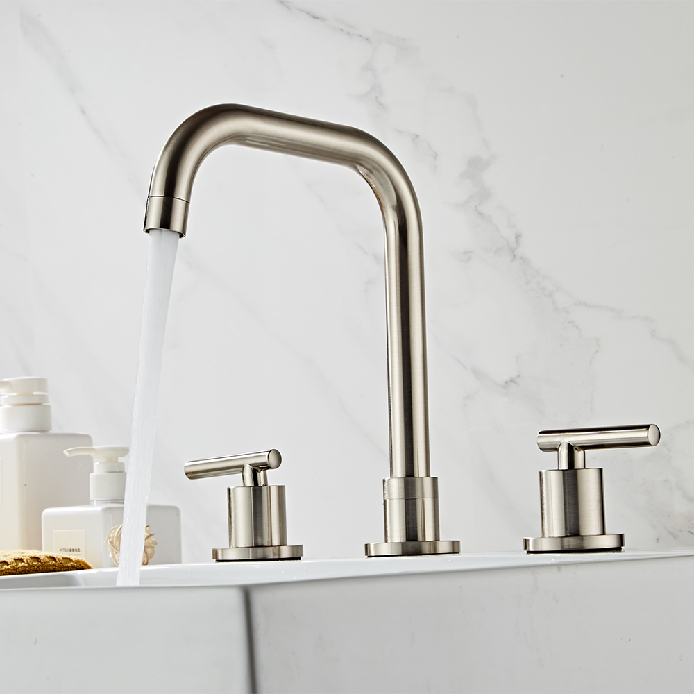 Wovier Widespread Faucet,Three Handle Two Hole Bathroom sink Faucet-W8418-11